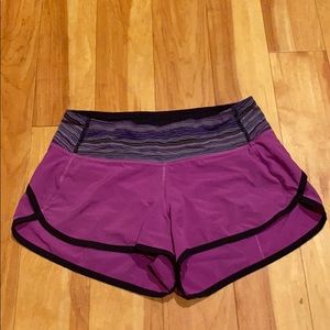 Lululemon purple speed shorts 2.5